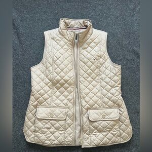 Tommy Hilfiger Women's Cream Quilted Vest size XL